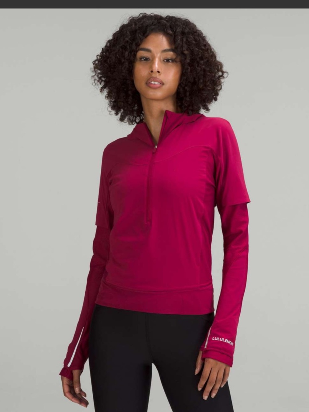 Lululemon Senseknit Composite running jacket pomegranate sz 8 shirt top workout
